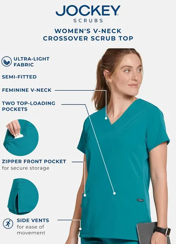 Vista 7 de Jockey Camisa médica cruzada con cuello en V WOV para mujer