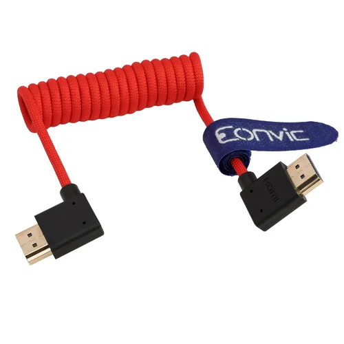 Vista 16 de 8K HDMI a abajo HDMI de alta velocidad negro en espiral trenzado cable para Sony A7S3 FX3 FX9 Canon C70 Z CAM E2 cámara Atomos Ninja V Shinobi Cable