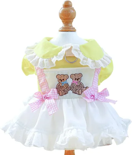 Vista 45 de Moda Vestido de Princesa de Encaje para Perro Cachorro Dulce para Perro EXTRAL Pequeño y Pequeño A-Negro XX-Pequeño