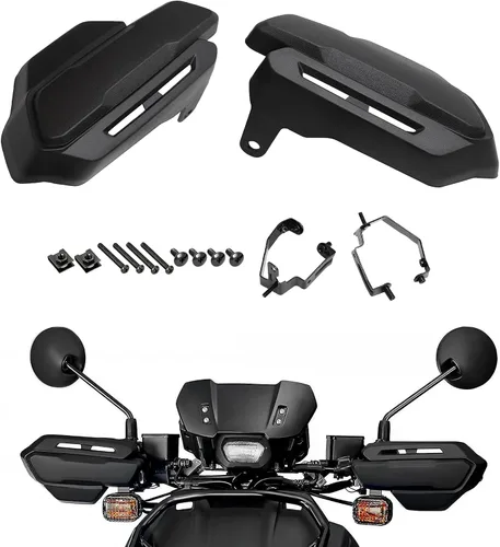 Vista 10 de Mokuo Paramanos de motocicleta LED con luz para Yamaha Zuma 125 2022-2023 - Deflector de viento para manillar, protector de mano
