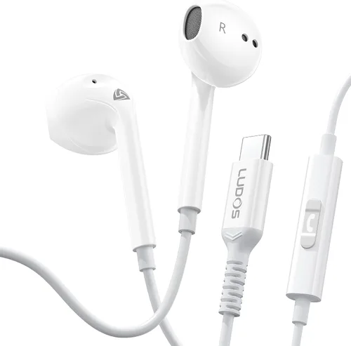 Vista 14 de LUDOS Zenith - Auriculares intraurales con cable, auriculares con micrófono, con cable para auriculares Jack de 0.138 in para iPhone, Samsung