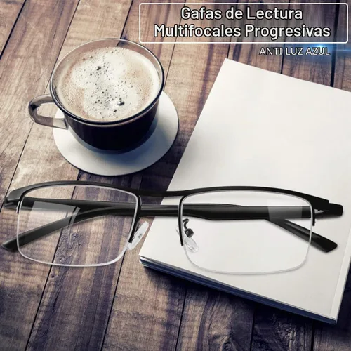Vista 3 de Gafas de lectura progresivas multifoco para computadora con bloqueo de luz azul lectores Negro