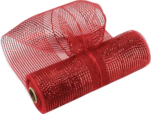 Vista 13 de MEEDEE Cinta de malla dorada de 10 pulgadas de ancho x 30 pies - Rollo de malla metálica decorativa para coronas de árbol de Navidad, guirnalda