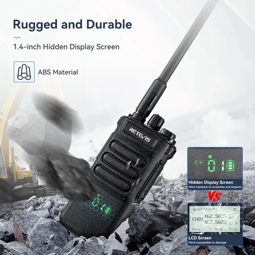 Vista 3 de Retevis RT86 - Radio de 2 vías de largo alcance con cargador de 6 vías para almacén, paquete de 6 High Power Strong Signal, Professional Walkie