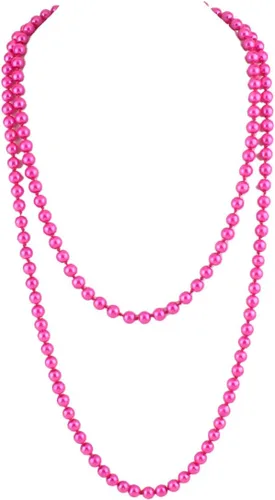 Vista 14 de modernas perlas de imitación de vidrio de lujo para mujer, collar de perlas largo hecho a mano para fiestas de 55" Negro