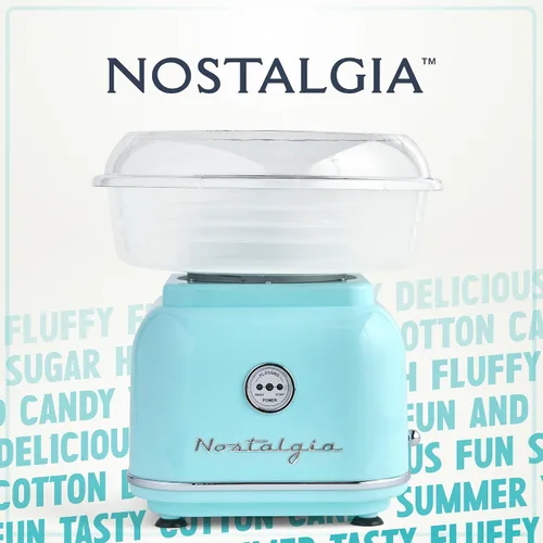 Vista 7 de Nostalgia - Máquina clásica de algodón de azúcar para encimera, manual, fabricante de caramelos retro vintage incluye 2 conos reutilizables