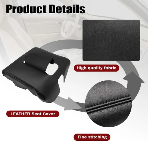 Vista 5 de NLQR Cubierta de Consola Central de Repuesto compatible con Chevy Silverado GMC Sierra 1500 2500 3500 2014-2018, Almohadilla de Caja
