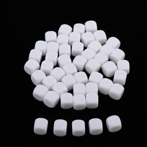 Vista 4 de SM SunniMix 2 dados blancos en blanco de 6 caras RPG Gaming Dados 0.472 in DIY Sticker