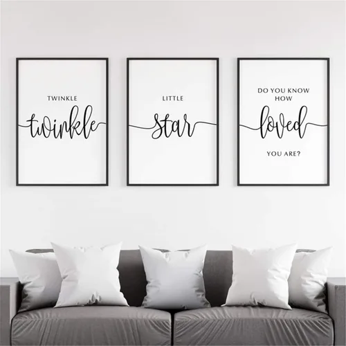 Vista 26 de NATVVA Pósteres de lienzo blanco y negro con texto en inglés "Eat Pray Love", impresiones artísticas de 3 piezas con marco interior de madera