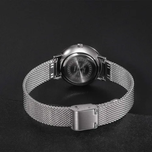 Vista 7 de Reloj de pulsera para mujer con correa de acero inoxidable, de cuarzo, a prueba de agua