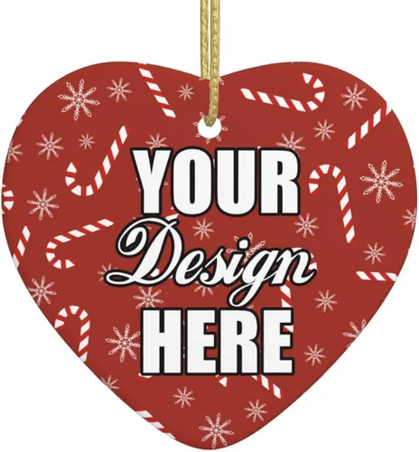 Vista 14 de Adornos de Navidad personalizados, colgante de cerámica personalizado con foto, texto/imagen, adorno colgante personalizado para parejas, niños