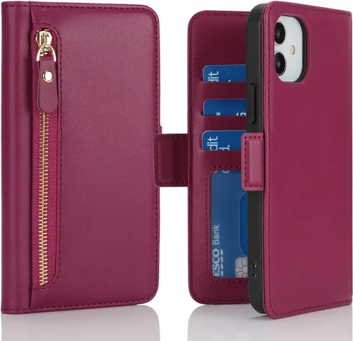 Vista 14 de Havaya Funda compatible con iPhone 11, cartera MagSafe con tarjetero - Funda magnética desmontable 2 en 1 - Ranuras para tarjetas de crédito