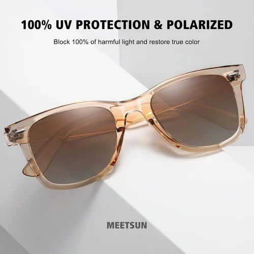 Vista 5 de MEETSUN Lentes de sol polarizados retro para mujeres y hombres, lentes de espejo clásicos para conducción, 100% protección UV (paquete de 3)