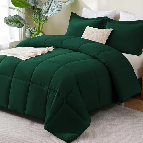 Vista 14 de CozyLux Juego de edredón Super King, juego de ropa de cama negro ceniza de 270GSM para todas las estaciones, juego de cama de 3 piezas cosidas