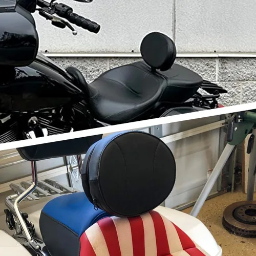 Vista 2 de Respaldo de conductor ajustable enchufable para motos AUFER, compatible con modelos Touring 1997-2024 Road King, Street Glide, Road Glide, Electra
