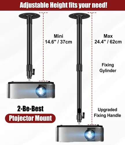 Vista 5 de 2-Be-Best Soporte para Proyector Mejorado, Soporte de Techo Extensible para Proyector, Soporte de Pared para Proyectores con Longitud Extensible