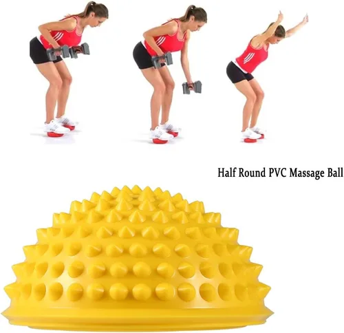 Vista 6 de ANGGREK Pelota de masaje de PVC semicircular para equilibrio y cúpula Bolas de yoga, ejercicio de fitness, gimnasio, masajeador corporal, cápsulas