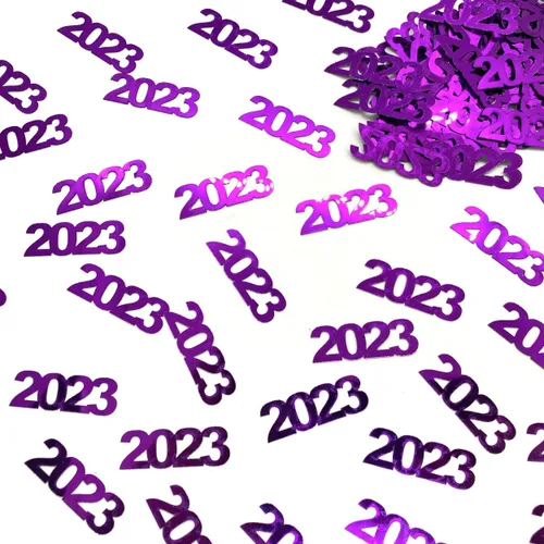 Vista 17 de Confeti Año 2023 Negro - Paquete al por menor #7620 QS0