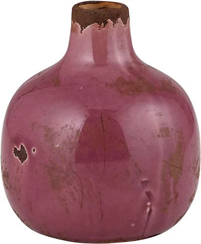 Vista 4 de Creative Brands 47th & Main - Jarrón de cerámica vintage de 4.52 x 4.92 pulgadas, brote rosa claro