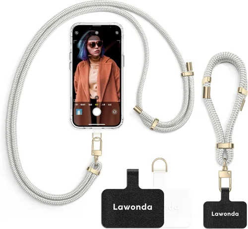 Vista 16 de 2 Almohadillas Cordón para Teléfono Ajustable Crossbody Correa para Cuello de Teléfono Celular Universal Cordón de Muñeca para Teléfono Móvil + 2pcs