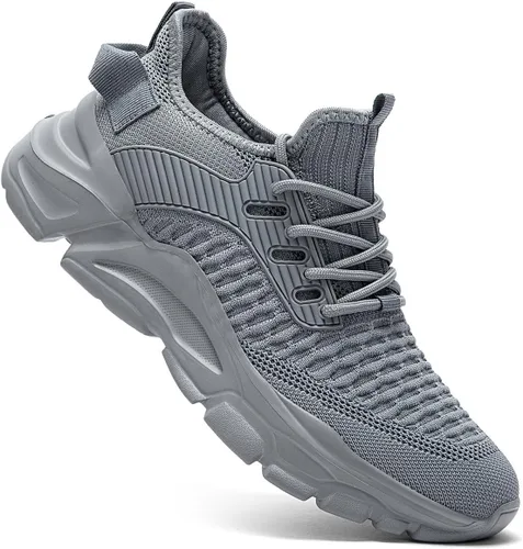 Vista 3 de Zapatos deportivos para caminar para hombre, ligeros, transpirables, informales, suela suave, cómodos, para el trabajo, gimnasio, entrenamiento