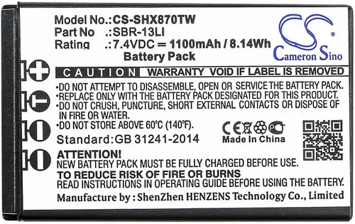 Vista 3 de Cameron Sino Batería para HX890, HX870, HX870E PN: SBR-13LI 1100mAh / 8.14Wh