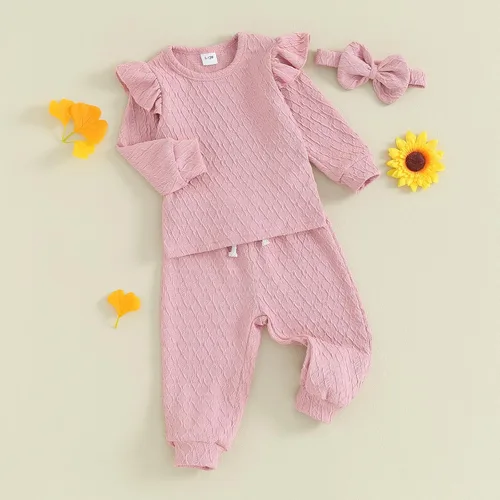 Vista 3 de Conjunto de sudadera unisex de manga larga para recién nacido, ropa de género neutro