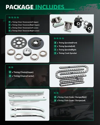 Vista 2 de SCITOO Kit de cadena de distribución para 2003 2004 NAPA90387S para Ford para Mustang para Lincoln Aviator Mercury Marauder 4.6L