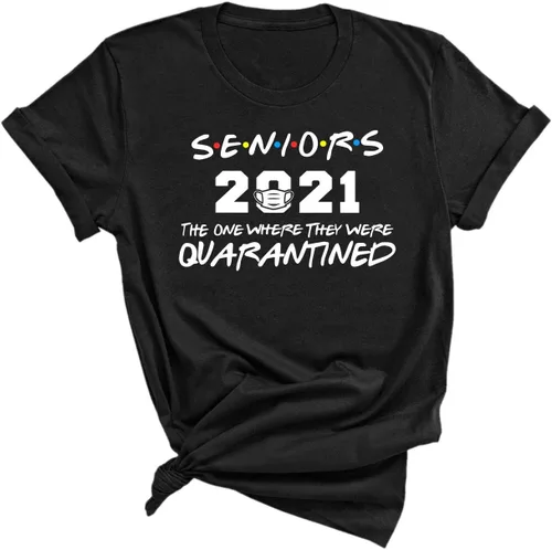 Vista 2 de Seniors 2021 Quarantined tshirt, Seniors the one where they were quarantined 2021 T-Shirt, Friends Parody The One Quarantine, Seniors 2021 Shirt