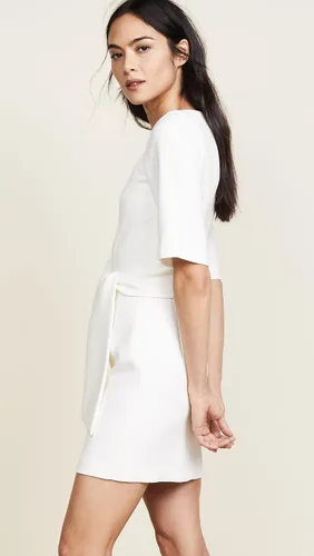 Vista 5 de Alice + Olivia - Vestido cruzado con cuello bote para mujer