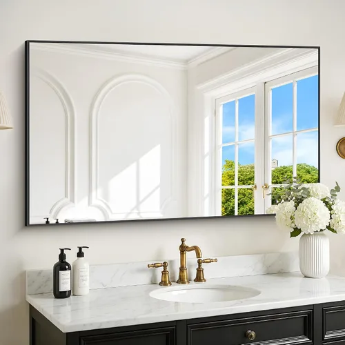 Vista 16 de DESBING 16"x20" Bathroom Mirror for Over Sink, Black Framed Wall Mirror Negro