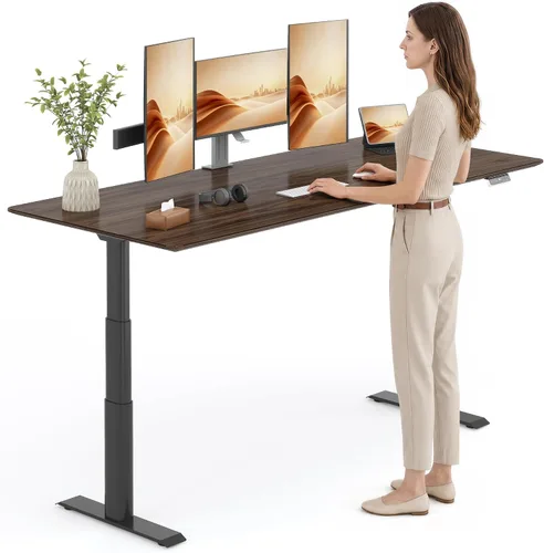 Vista 26 de FLEXISPOT E8 Premium North American - Escritorio de pie de nogal negro