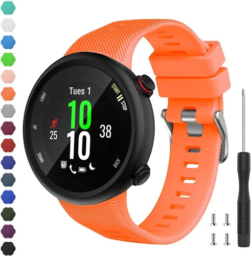 Vista 9 de Compatible con la correa Garmin Forerunner 45S, correa de repuesto deportiva de silicona suave, pulsera de fitness para Garmin Forerunner 45S