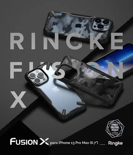 Vista 9 de Ringke - Funda para iPhone 13 Pro Max [Fusion-X Camo Negro]
