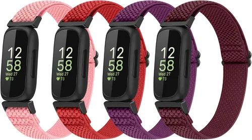 Vista 8 de Vodtian Paquete de 4 Correas Compatibles con Fitbit Inspire 3/Inspire 2/Inspire/Inspire HR/Ace 3/Ace 2, Correas de Nylon Elásticas Ajustables