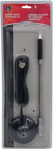 Vista 2 de RoadPro (RP-711) Kit de antena CB de acero inoxidable con montaje magnético de 24 pulgadas, negro