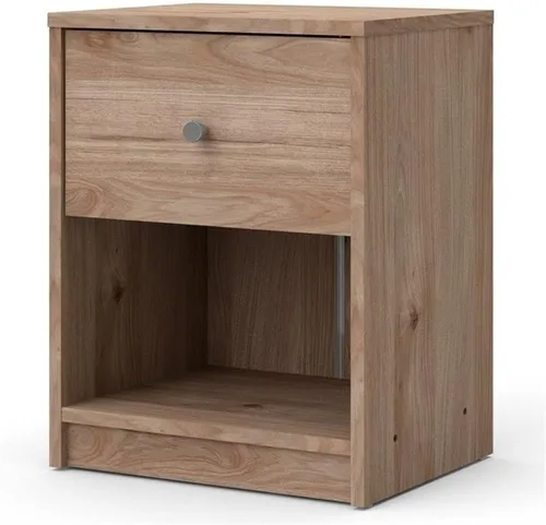 Vista 8 de Home Square Juego de dormitorio de 3 piezas con cómoda doble de 6 cajones, dos mesitas de noche en Jackson Hickory