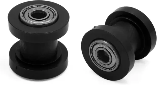 Vista 5 de uxcell Polea de rodillo de cadena de agujero de 0.315 in guía de rueda tensor universal negro para motocicleta Dirt Pit Bicicletas
