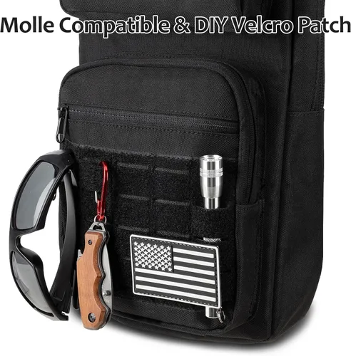 Vista 6 de Mochila de hidratación táctica con vejiga de agua de TPU 3L: Senderismo MOLLE Bolsa de día militar para caza para hombres y mujeres