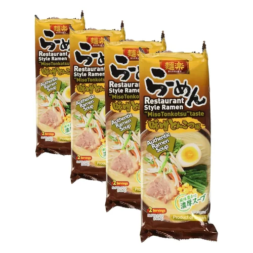Vista 6 de Hikari Menraku Tonkotsu Ramen Noodles, Miso, 6.5 onzas