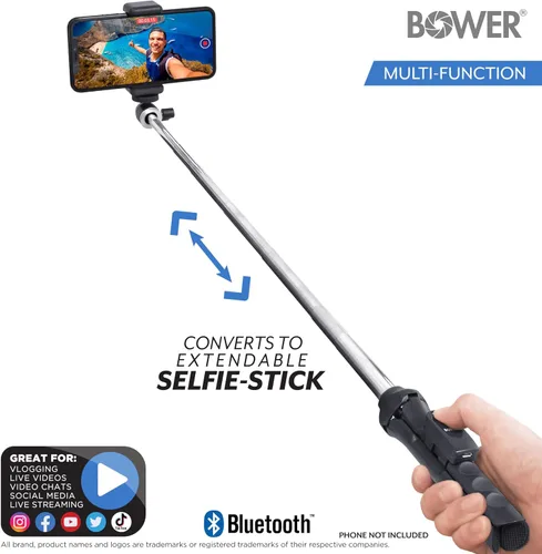 Vista 6 de Bower Multipod 6 en 1 trípode selfie stick con obturador remoto para teléfonos inteligentes