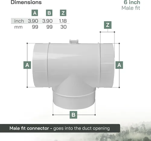 Vista 2 de Vent Systems Conector de conducto de 4 pulgadas, adaptador de manguera de 3 vías/divisor para manguera, conector de tubería redonda en forma de T