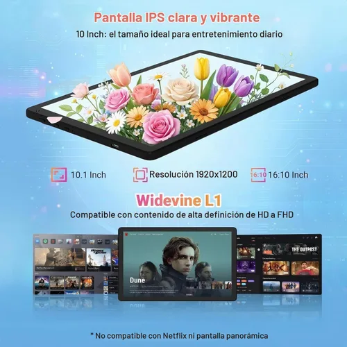 Vista 8 de Tablet Android de 10.1 pulgadas, 4G LTE Dual SIM, 24 GB de RAM, 256 GB de almacenamiento, soporta extensión de 1 TB, pantalla táctil IPS, cámara