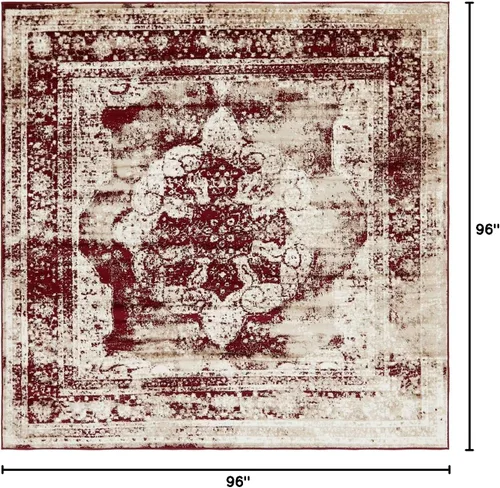 Vista 406 de Unique Loom Colección Sofia - Alfombra de área Salle Garnier (7' 1" x 10' Rectángulo, Borgoña/ Marfil)