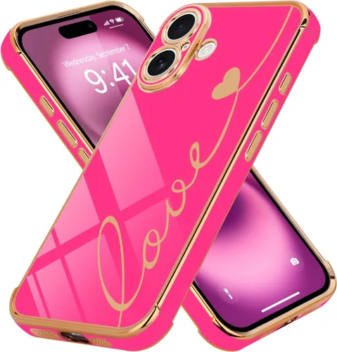 Vista 48 de LCHULLE Funda compatible con iPhone 12 para mujeres y niñas, bonito diseño de corazón de amor con enchapado de lujo, cubierta de TPU suave a prueba