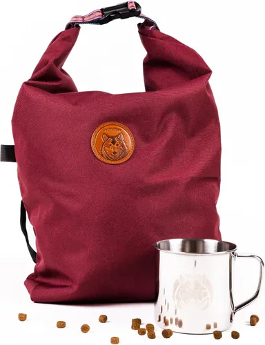 Vista 10 de Wilderdog Bolsa para perros - Resistente al agua, portador de croquetas portátil y taza de acero inoxidable - Negro