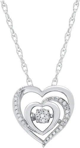 Vista 15 de MAX + STONE Collar con colgante de diamantes bailarines para mujer Colgante de plata de ley con cadena de 18 pulgadas Joyería con diamantes