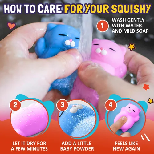 Vista 8 de Nutty Toys Juego de Gatos Suaves - Gatitos Kawaii de Silicona Suave de 2", Juguete Principal para Alivio del Estrés 2025 Regalos Únicos
