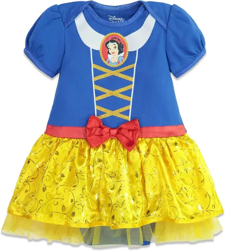 Vista 3 de Disney Princesa Ariel Cenicienta Belle - Vestido y diadema para bebé, color blanco nieve