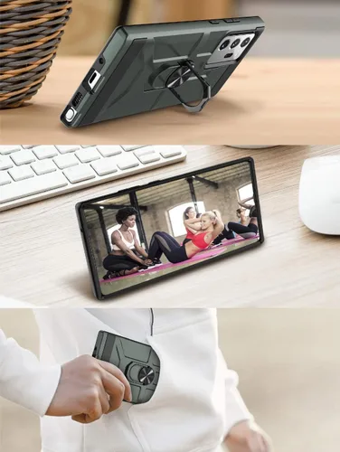 Vista 7 de Jeylly Funda para Galaxy Note 20 Ultra 5G, con [paquete de 2] protector de pantalla suave y [2 unidades] protector de lente de cámara, carcasa